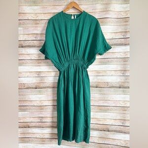 Seaside Tones Women's Green 100% Linen Ethical Baltic Dress One Size